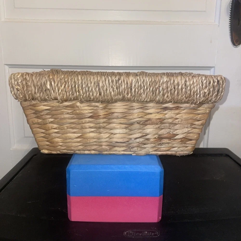 Rattan Rectangular Basket With Nameplate‎